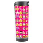 hot pink emoji Travel Tumbler