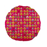 hot pink emoji Standard 15  Premium Flano Round Cushion 