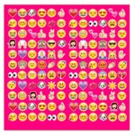 hot pink emoji Large Satin Scarf (Square)