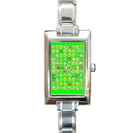 lime green Emoji Rectangle Italian Charm Watch