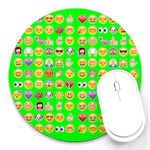 lime green Emoji Round Mousepad