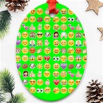 lime green Emoji Ornament (Oval)