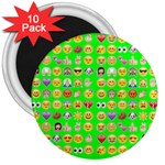 lime green Emoji 3  Magnet (10 pack)