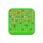 lime green Emoji Rubber Coaster (Square)