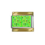 lime green Emoji Gold Trim Italian Charm (9mm)