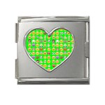 lime green Emoji Mega Link Heart Italian Charm (18mm)