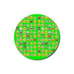 lime green Emoji Rubber Coaster (Round)