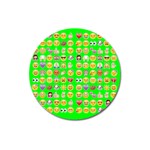 lime green Emoji Magnet 3  (Round)