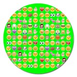 lime green Emoji Magnet 5  (Round)