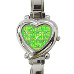 lime green Emoji Heart Italian Charm Watch