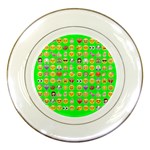 lime green Emoji Porcelain Plate