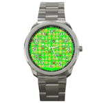 lime green Emoji Sport Metal Watch