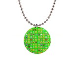 lime green Emoji 1  Button Necklace