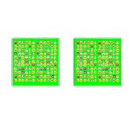 lime green Emoji Cufflinks (Square)