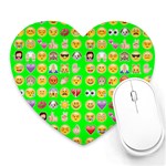 lime green Emoji Heart Mousepad