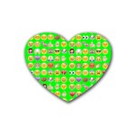 lime green Emoji Rubber Coaster (Heart)