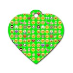 lime green Emoji Dog Tag Heart (One Side)