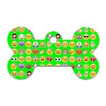 lime green Emoji Dog Tag Bone (One Side)