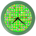 lime green Emoji Color Wall Clock