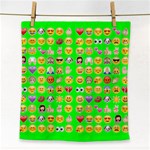 lime green Emoji Face Towel