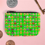 lime green Emoji Mini Coin Purse