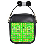 lime green Emoji Girls Sling Bag