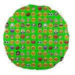 lime green Emoji Large 18  Premium Round Cushion 