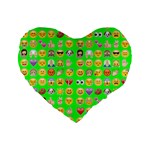 lime green Emoji Standard 16  Premium Heart Shape Cushion 