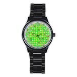 lime green Emoji Stainless Steel Round Watch