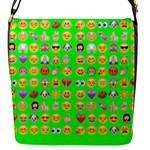 lime green Emoji Flap Closure Messenger Bag (S)