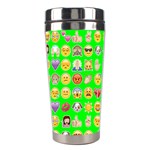 lime green Emoji Stainless Steel Travel Tumbler