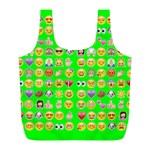 lime green Emoji Full Print Recycle Bag (L)