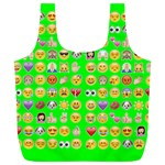 lime green Emoji Full Print Recycle Bag (XL)