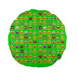 lime green Emoji Standard 15  Premium Flano Round Cushion 