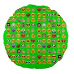 lime green Emoji Large 18  Premium Flano Round Cushion 