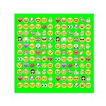 lime green Emoji Small Satin Scarf (Square)