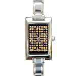 black Emoji Rectangle Italian Charm Watch