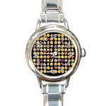 black Emoji Round Italian Charm Watch