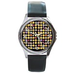 black Emoji Round Metal Watch