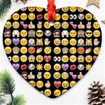 black Emoji Ornament (Heart)