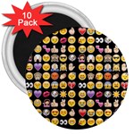 black Emoji 3  Magnet (10 pack)