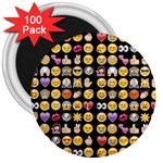 black Emoji 3  Magnet (100 pack)