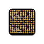 black Emoji Rubber Coaster (Square)