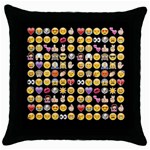 black Emoji Throw Pillow Case (Black)