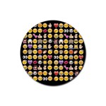 black Emoji Rubber Coaster (Round)