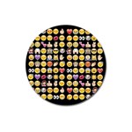 black Emoji Magnet 3  (Round)