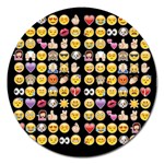 black Emoji Magnet 5  (Round)