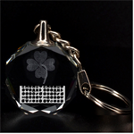 black Emoji Clover 3D Engraving Circle Key Chain