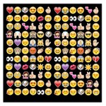 black Emoji Large Satin Scarf (Square)