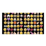 black Emoji Satin Shawl